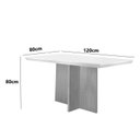 Ver imagem 3 de Conjunto Sala de Jantar Mesa Tampo em MDF 4 Cadeiras Marrom/Imbuia/Off White