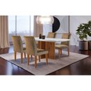 Ver imagem 1 de Conjunto Sala de Jantar Mesa Tampo em MDF 4 Cadeiras 