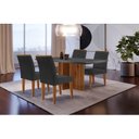 Ver imagem 1 de Conjunto Sala de Jantar Mesa Tampo em MDF 4 Cadeiras