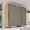 Ver imagem 2 de Guarda Roupa Casal Luna 3 Portas de Correr 4 Gavetas MDF MDP Carvalho-Grafite Luna 185.5cm
