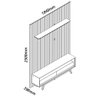 Painel e Rack Ripado com LED Nobre 185 Naturale Off White - Gelius - 4