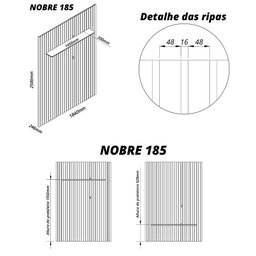Painel e Rack Ripado com LED Nobre 185 Naturale Off White - Gelius - 7