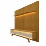 Painel e Rack Ripado com LED Nobre 185 Naturale Off White - Gelius - 2