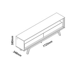 Painel e Rack Ripado com LED Nobre 185 Naturale Off White - Gelius - 8