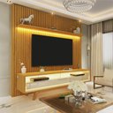 Ver imagem 1 de Painel e Rack Ripado com LED Nobre 185 Naturale Off White - Gelius