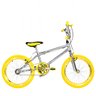 Bicicleta Infantil Masculina Aro 20 Cross Cromada Flexbikes Cromada e Amarela Pneu Colorido - 1