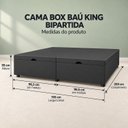 Ver imagem 2 de Base Box Baú King Bipartida Linho 1,93x2,03