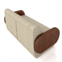 Ver imagem 6 de Sofá Decorativo Living Sala de Estar Bornéu 148cm Pés de Madeira Pu/linho Marrom/bege Escuro G33 - G