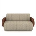 Ver imagem 4 de Sofá Decorativo Living Sala de Estar Bornéu 148cm Pés de Madeira Pu/linho Marrom/bege Escuro G33 - G