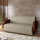 Ver imagem 1 de Sofá Decorativo Living Sala de Estar Bornéu 148cm Pés de Madeira Pu/linho Marrom/bege Escuro G33 - G