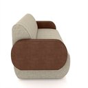 Ver imagem 5 de Sofá Decorativo Living Sala de Estar Bornéu 148cm Pés de Madeira Pu/linho Marrom/bege Escuro G33 - G