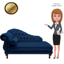 Ver imagem 5 de Recamier Sofá Direito Larissa 150cm Sala Corano Azul Marinho -incasa Decor
