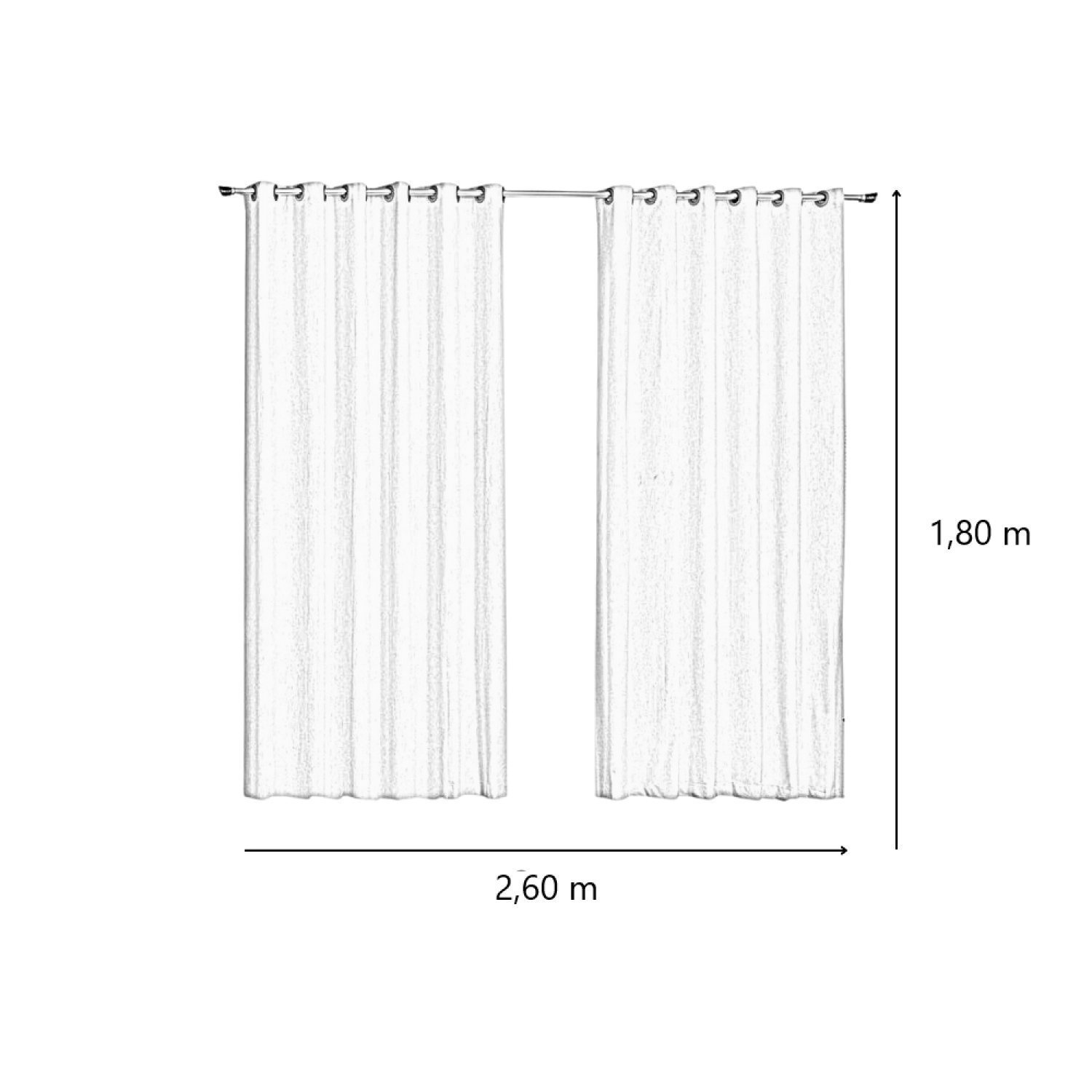 Cortina Kripton 1,80x2,60m Branyl - 2