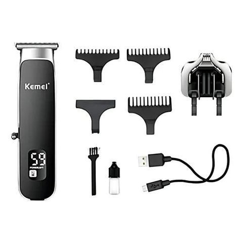 Barbeador Elétrico Kemei Km-1893 Aparador de Barba e Cabelo 110v/220v - 2 em 1