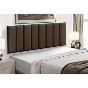 Cabeceiras Painel Modular Cama Box Queen Veludo Marrom Madelina Decor