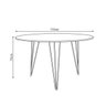 Mesa de Jantar Redonda 110cm Amêndoa Clips 3 Pés Ferro Dourado - 3