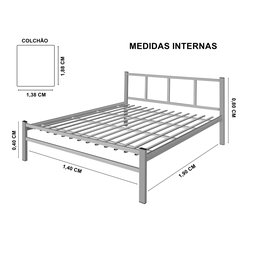 Cama Casal 1,40 Int. de Tubolar/aço Alojamento - 2