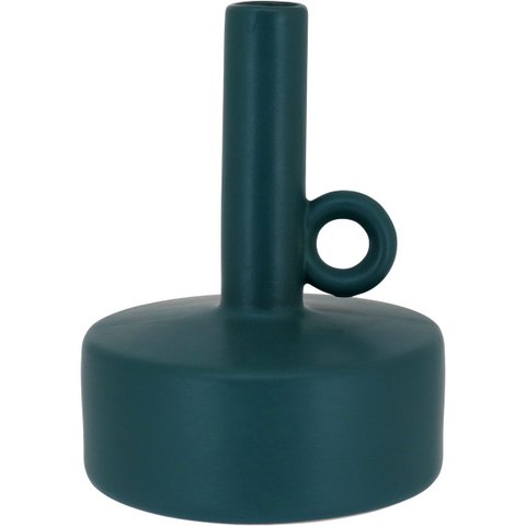 Vaso Shape Decorativo Enfeite Casa 18x14x14cm Cerâmica Verde