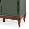 Conjunto Rack 60503m + Painel 50513 para Sala Pés Luiz Xv 2 Gavetas 2 Portas - Verde Musgo/imbuia - 5