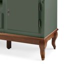 Ver imagem 5 de Conjunto Rack 60503m + Painel 50513 para Sala Pés Luiz Xv 2 Gavetas 2 Portas - Verde Musgo/imbuia