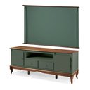 Ver imagem 1 de Conjunto Rack 60503m + Painel 50513 para Sala Pés Luiz Xv 2 Gavetas 2 Portas - Verde Musgo/imbuia