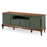 Conjunto Rack 60503m + Painel 50513 para Sala Pés Luiz Xv 2 Gavetas 2 Portas - Verde Musgo/imbuia - 3