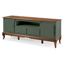 Ver imagem 3 de Conjunto Rack 60503m + Painel 50513 para Sala Pés Luiz Xv 2 Gavetas 2 Portas - Verde Musgo/imbuia