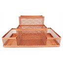 Ver imagem 3 de Kit Organizador Rose Gold com 4 Partes para Escritório