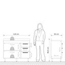 Ver imagem 3 de Balcão para Cozinha 2 Portas 3 Gavetas Evolution Plus Batrol Móveis Marrom/Tannat/Legno Crema