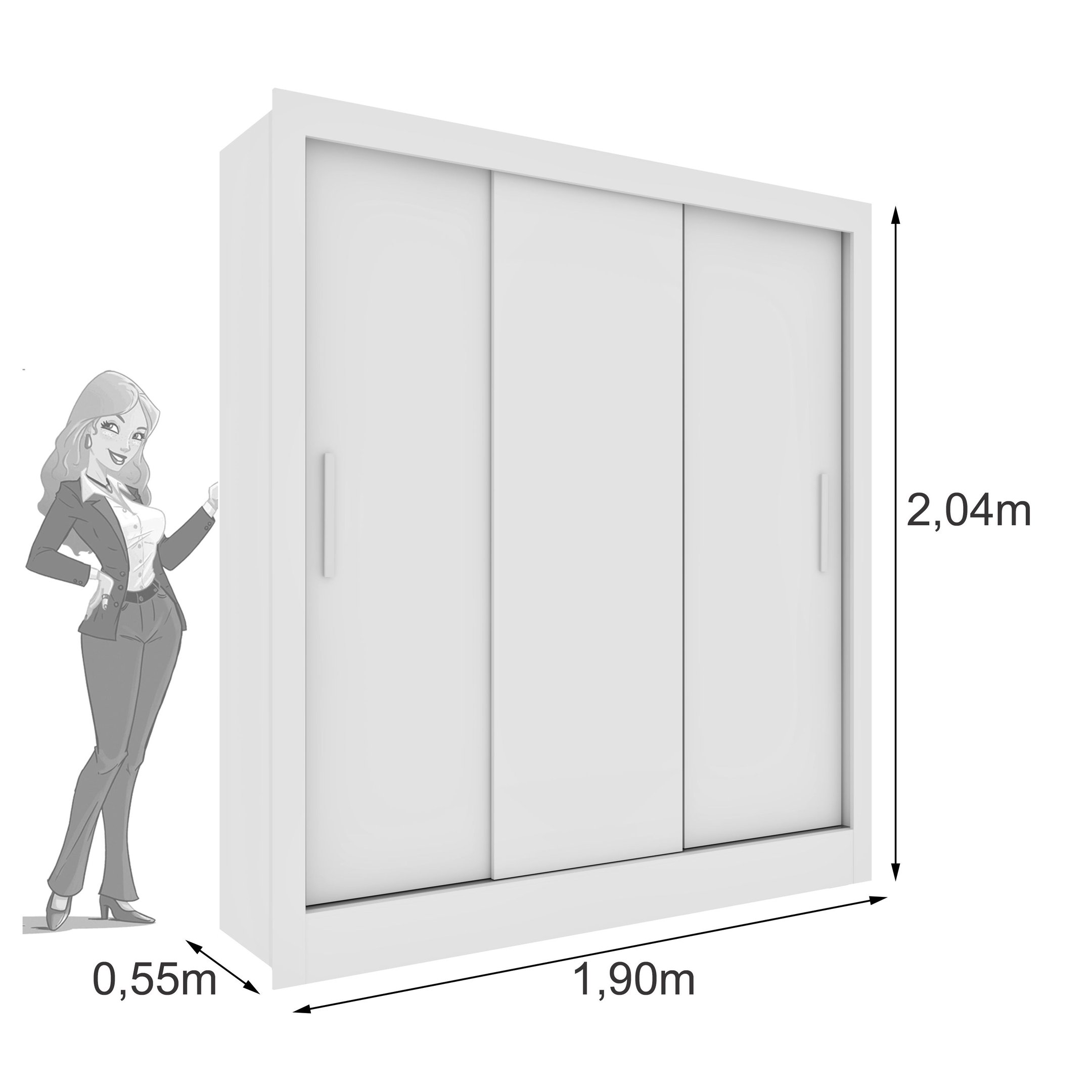 Guarda Roupa Casal 3 Portas 4 Gavetas Taifa 190cm Espresso Móveis  - 3