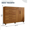 Cômoda 8 Gavetas 2 Portas New Triunfo Benetil Móveis - Cinamomo - 2