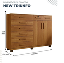 Ver imagem 2 de Cômoda 8 Gavetas 2 Portas New Triunfo Benetil Móveis - Cinamomo