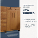 Ver imagem 4 de Cômoda 8 Gavetas 2 Portas New Triunfo Benetil Móveis - Cinamomo