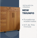 Ver imagem 4 de Cômoda 8 Gavetas 2 Portas New Triunfo Benetil Móveis - Cinamomo