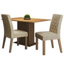 Ver imagem 2 de Conjunto Sala de Jantar Mesa Tampo de Madeira 2 Cadeiras Rustic/imperial Tainá Madesa