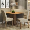Ver imagem 1 de Conjunto Sala de Jantar Mesa Tampo de Madeira 2 Cadeiras Rustic/imperial Tainá Madesa