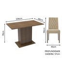 Ver imagem 3 de Conjunto Sala de Jantar Mesa Tampo de Madeira 2 Cadeiras Rustic/imperial Tainá Madesa