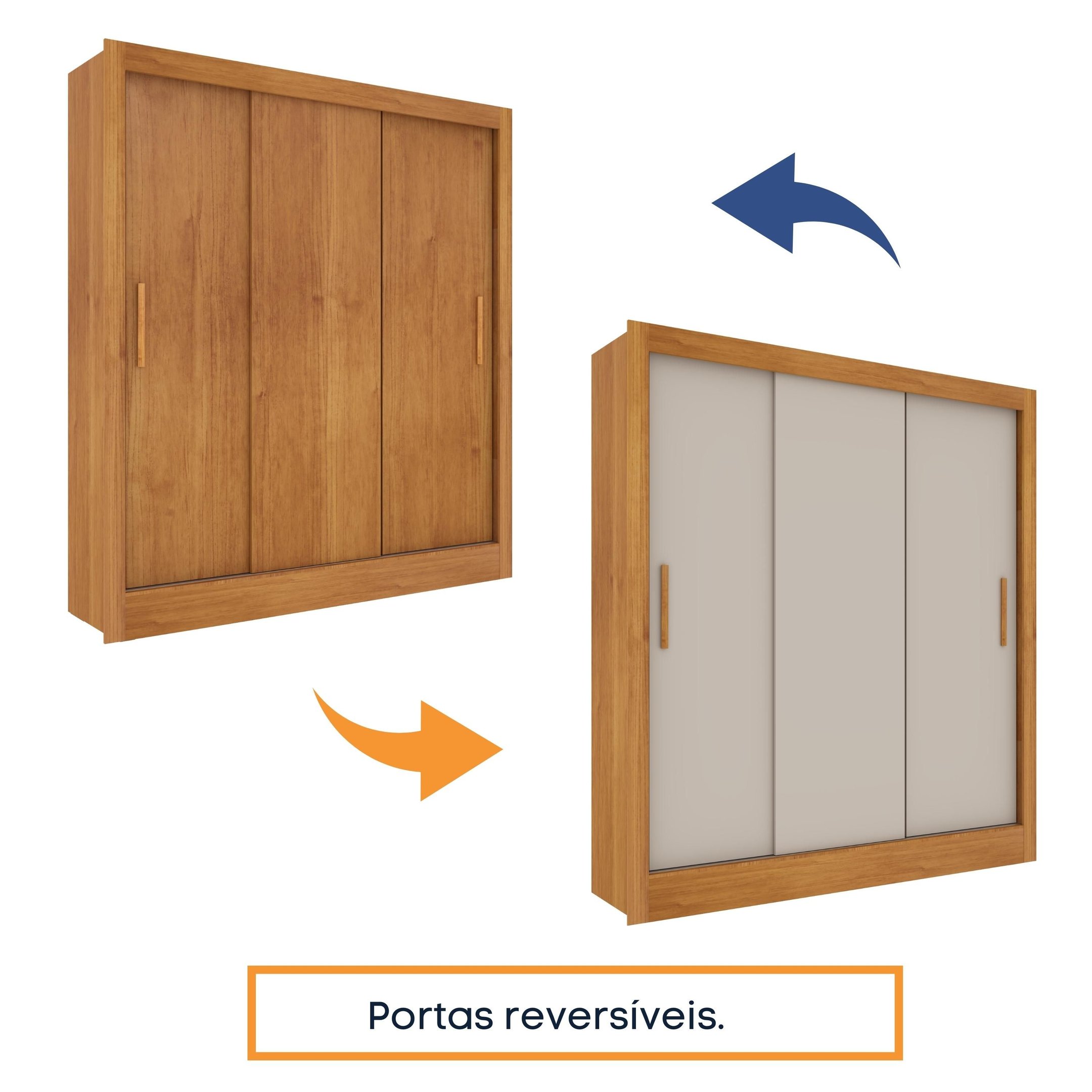 Guarda Roupa Casal 3 Portas 4 Gavetas Taifa 190cm Espresso Móveis  - 3