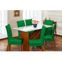 Ver imagem 1 de Kit Capa de Cadeira 4 Peças Sala de Jantar Protege o Estofado Renova o Visual Malha Gel Verde