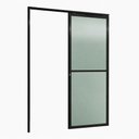 Ver imagem 1 de Porta de Correr Alumínio Preto Parede 1 Folha Vidro Fixo Inteira Maxx - 215x85