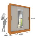 Ver imagem 5 de Guarda Roupa Casal com Espelho e Pés 3 Portas 4 Gavetas Taifa 190cm Espresso Móveis