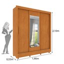 Ver imagem 6 de Guarda Roupa Casal com Espelho e Pés 3 Portas 4 Gavetas Taifa 190cm Espresso Móveis
