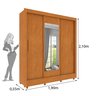 Guarda Roupa Casal com Espelho e Pés 3 Portas 4 Gavetas Taifa 190cm Espresso Móveis - 6