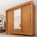 Ver imagem 2 de Guarda Roupa Casal com Espelho e Pés 3 Portas 4 Gavetas Taifa 190cm Espresso Móveis