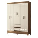 Ver imagem 3 de Guarda-roupa Solteiro Lux 6 Portas 2 Gavetas Jequitiba/off White - Pnr Móveis