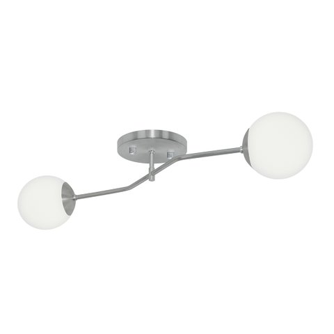 Lustre Aro Prata Jabuticaba Globo de Vidro Orby