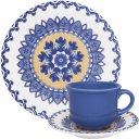 Ver imagem 1 de Kit Jogo Café Lanche Floreal La Carreta Oxford® 8 Peças Cerâmica