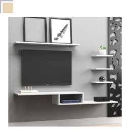Kit 4 Prateleiras + Nicho para Tv Rack Suspenso Sala Quarto - 5