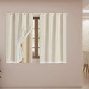 Ver imagem 1 de Cortina Daily Varão 2m Blackout PVC com Voil 2,80MX1,80m Sala Quarto Bege
