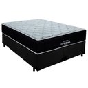 Ver imagem 1 de Cama Box Queen Suede Bipartido + Colchão Airtech Molas Ensacadas Antares Ortobom 158cm Preto